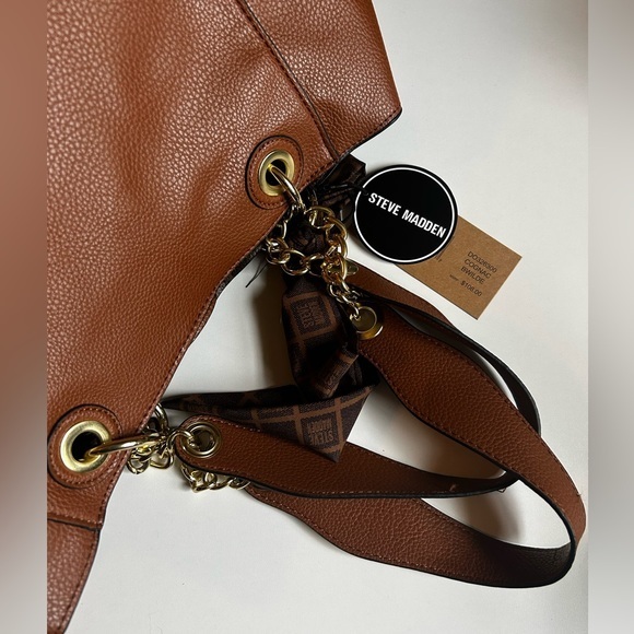 NWT Steve Madden Bwilde Flat Tote Large with another bag inside, cognac color. - Picture 9 of 9